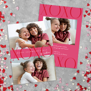 Cartes Pour Fêtes Annuelles Budget rose moderne XOXO Photo Saint-Valentin