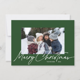 Cartes Pour Fêtes Annuelles Budget Vert Noël Calligraphie Simple 3 Photo
