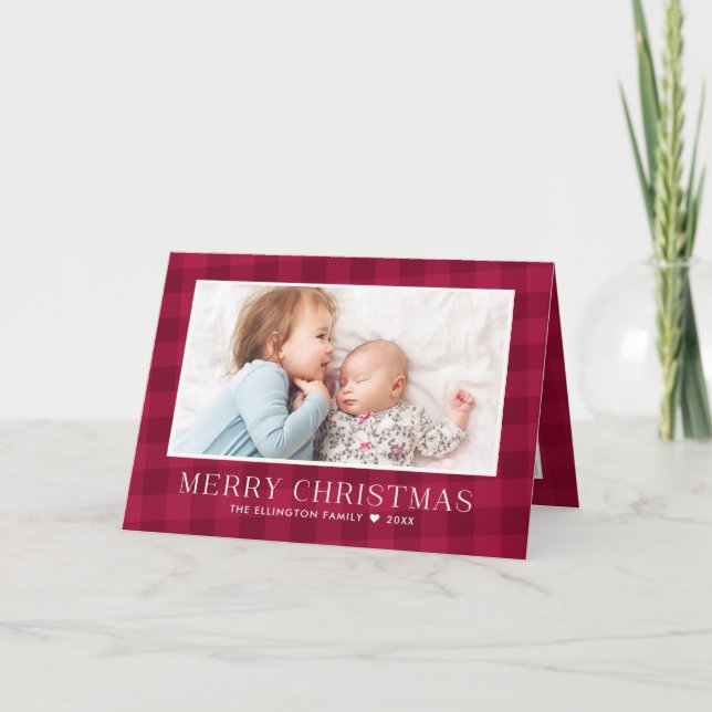 Cartes Pour Fêtes Annuelles Buffalo Plaid Christmas Newsletter Galerie de phot (Devant)