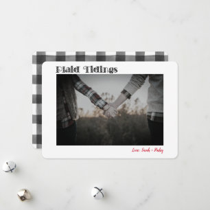 Cartes Pour Fêtes Annuelles Buffalo Plaid Tidings 1 ou 2 Photo Holiday Card