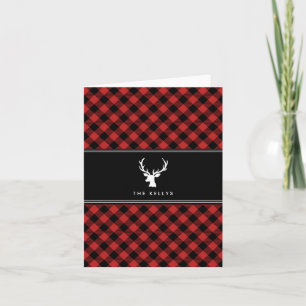 Cartes Pour Fêtes Annuelles Buffalo planté avec du cerf, du rouge, personnalis