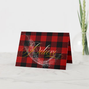 Cartes Pour Fêtes Annuelles Buffle de Noël plaid croire le texte