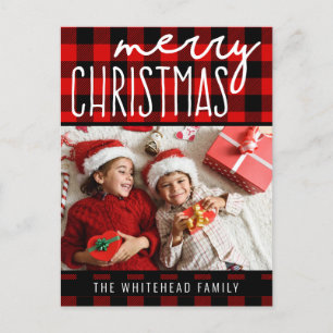 Cartes Pour Fêtes Annuelles Buffle noir rouge plaqué Joyeux Noël Photo