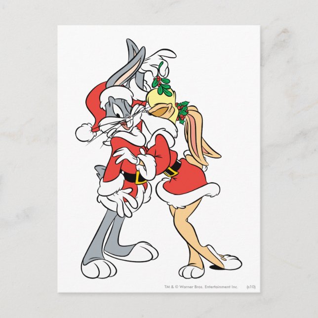 Cartes Pour Fêtes Annuelles BUGS BUNNY™ et Lola Mistletoe Kiss (Devant)