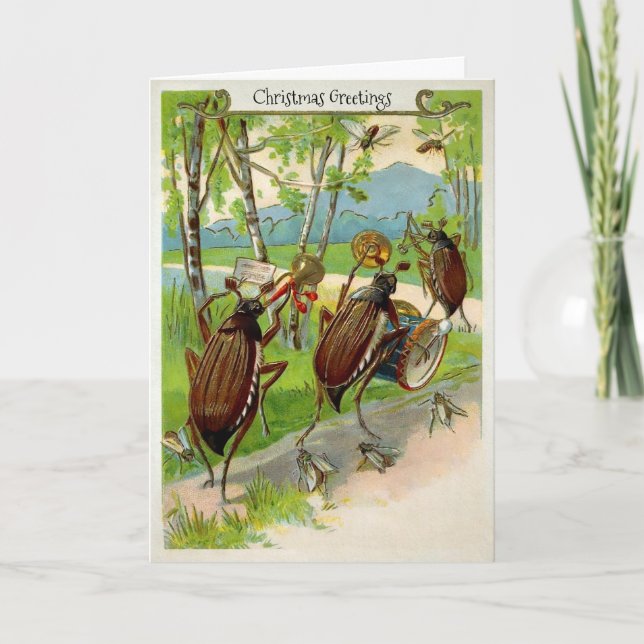 Cartes Pour Fêtes Annuelles Bugs de la bande de Marching victorienne (Devant)