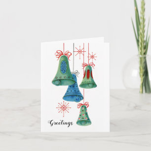 Cartes Pour Fêtes Annuelles Bulbes de Noël Retro Vacances cloches colorées