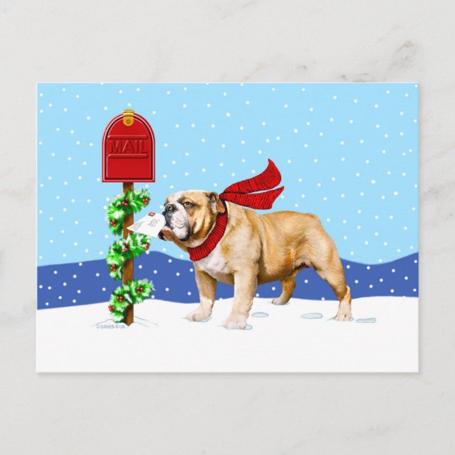 Cartes Pour Fêtes Annuelles Buldog Christmas Holiday Mail (Devant)
