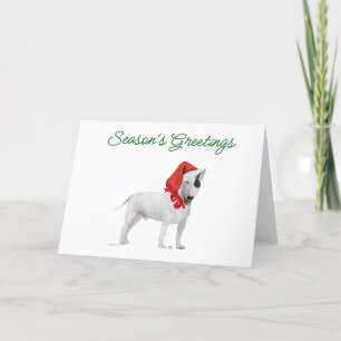 Cartes Pour Fêtes Annuelles Bull Terrier Père Noël