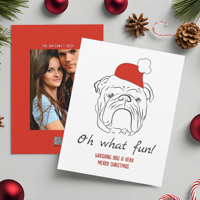 Cartes Pour Fêtes Annuelles Bulldog Funny Christmas (Créateur téléchargé)