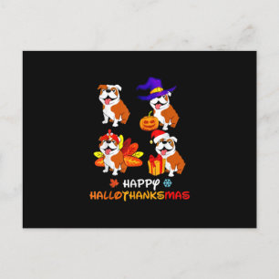 Cartes Pour Fêtes Annuelles Bulldog Halloween Et Joyeux Noël Happy Hallot