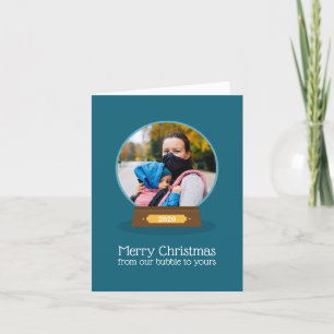Cartes Pour Fêtes Annuelles Bulle de quarantaine Joyeuse photo de Noël