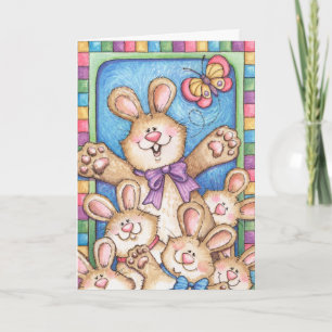 Cartes Pour Fêtes Annuelles Bunch of Bunnies