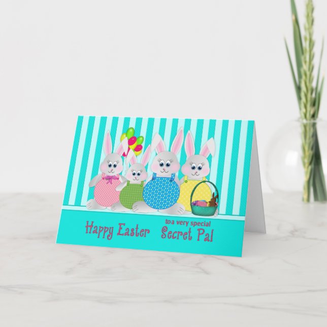 Cartes Pour Fêtes Annuelles Bunnies de Pâques - Secret Pal - Amusants (Devant)