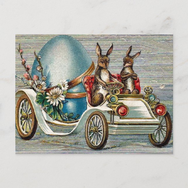 Cartes Pour Fêtes Annuelles Bunnies vintages de Pâques (Devant)
