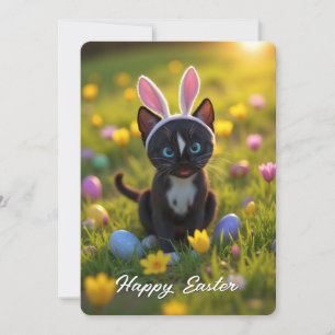 Cartes Pour Fêtes Annuelles Bunny Ears & Purrs : Felini's Easter Play