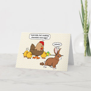 Cartes Pour Fêtes Annuelles Bunny fait chocolat poop drôle dessin animé