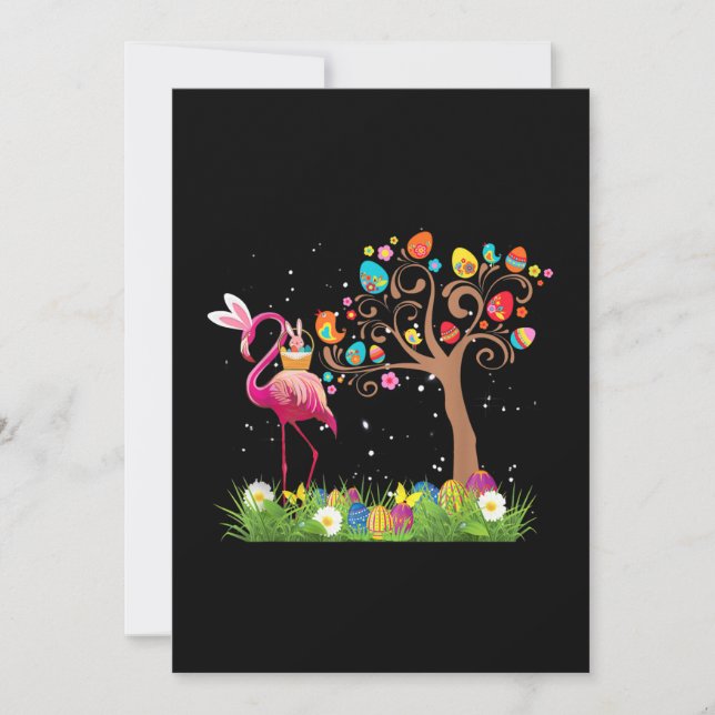 Cartes Pour Fêtes Annuelles Bunny Flamingo Easter | Cute Flamingo Lovers (Devant)