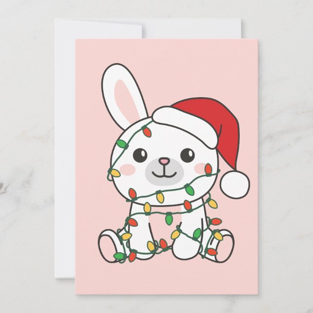 Cartes Pour Fêtes Annuelles Bunny Noël Animaux d'hiver Bunny Bunnies de vacanc (Devant)