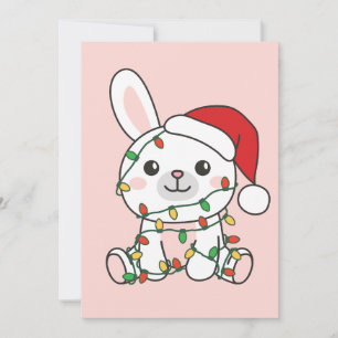 Cartes Pour Fêtes Annuelles Bunny Noël Animaux d'hiver Bunny Bunnies de vacanc