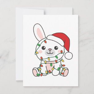 Cartes Pour Fêtes Annuelles Bunny Noël Animaux d'hiver Bunny Bunnies de vacanc