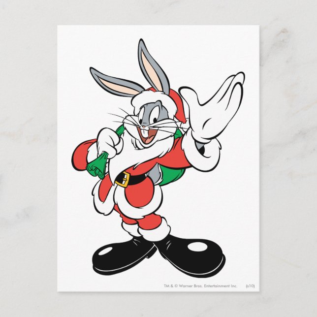 Cartes Pour Fêtes Annuelles BUNNY™ Père Noël Waving (Devant)