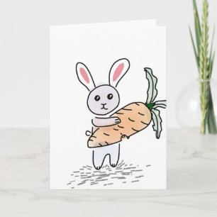 Cartes Pour Fêtes Annuelles Bunny with Carrot Greeting Card