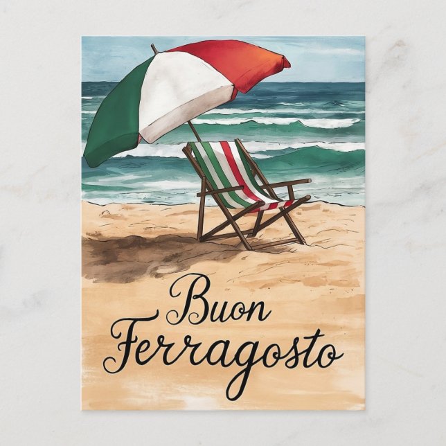 Cartes Pour Fêtes Annuelles Buon Ferragosto fête italienne (Devant)
