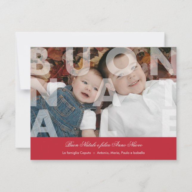 Cartes Pour Fêtes Annuelles Buon Natale (Devant)