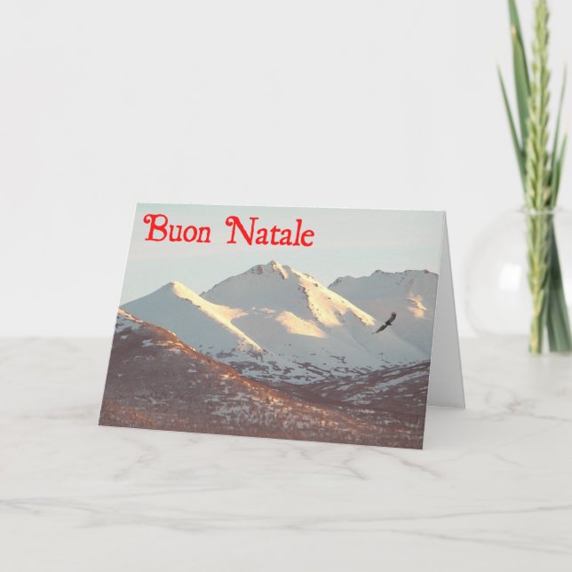 Cartes Pour Fêtes Annuelles Buon Natale - Aigle d'hiver (Devant)