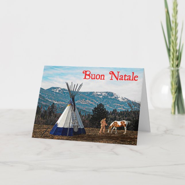 Cartes Pour Fêtes Annuelles Buon Natale - Camp d'hiver (Devant)