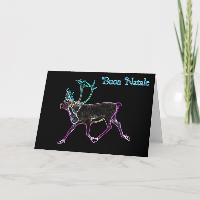 Cartes Pour Fêtes Annuelles Buon Natale - Caribou électrique (Devant)