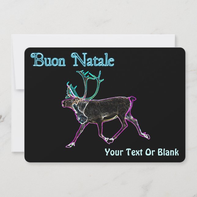 Cartes Pour Fêtes Annuelles Buon Natale - Caribou électrique (Devant)