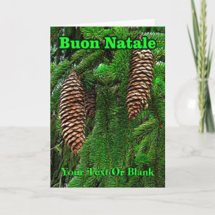 Cartes Pour Fêtes Annuelles Buon Natale - cônes Et aiguilles