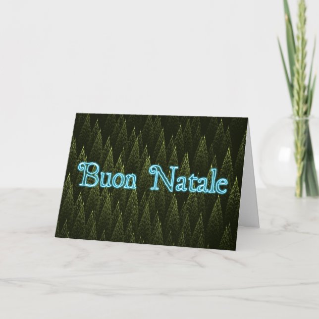 Cartes Pour Fêtes Annuelles Buon Natale - Conifères (Devant)