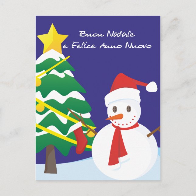 Cartes Pour Fêtes Annuelles Buon Natale e Felice Anno Nuovo (Devant)