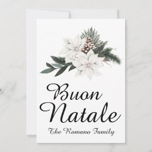 Cartes Pour Fêtes Annuelles Buon Natale Italien Joyeux Noël Floral