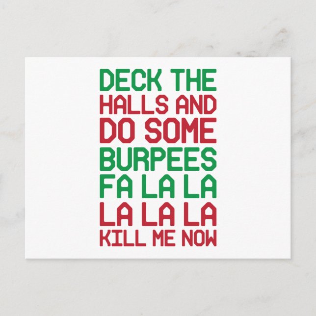 Cartes Pour Fêtes Annuelles Burpees de Noël (Devant)
