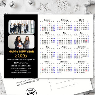Cartes Pour Fêtes Annuelles Business 2026 Calendrier Parties scintillant moder