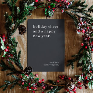 Cartes Pour Fêtes Annuelles Business Christmas   Trendy Black Corporate