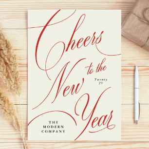 Cartes Pour Fêtes Annuelles Business Festive Red Cheers Nouvel An Holiday Card