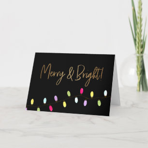 Cartes Pour Fêtes Annuelles Business Gold Joyeux et lumières de Noël lumineuse