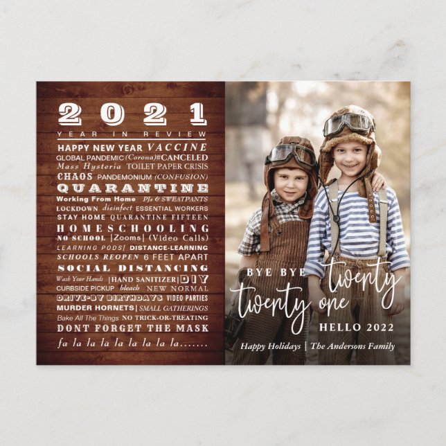 Cartes Pour Fêtes Annuelles Bye Year Funny Year Review Christmas PHOTO Card (Devant)