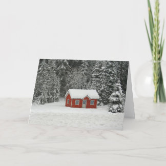 Cartes Pour Fêtes Annuelles Cabane d'hiver