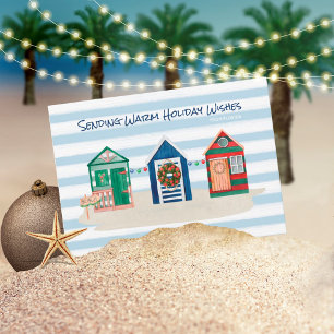 Cartes Pour Fêtes Annuelles Cabanes de plage Côte Chaleureux Vœux de vacances
