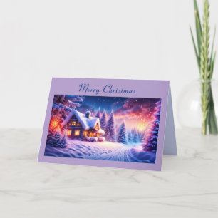 Cartes Pour Fêtes Annuelles Cabine confortable au Magic Winter Wonderland