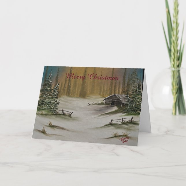 Cartes Pour Fêtes Annuelles Cabine dans les bois (Devant)