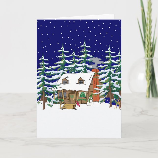 Cartes Pour Fêtes Annuelles Cabine de journal Noël (Devant)