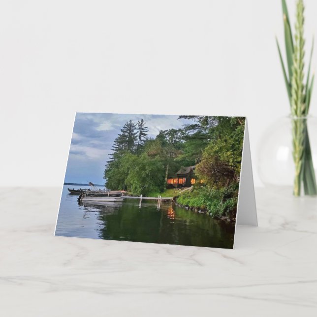 Cartes Pour Fêtes Annuelles Cabine sur le lac (Devant)