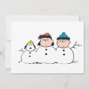 Cartes Pour Fêtes Annuelles cacahuètes   3 Personne Snowman