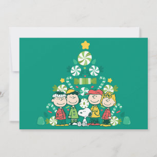 Cartes Pour Fêtes Annuelles cacahuètes   Arbre de Noël de menthe poivrée
